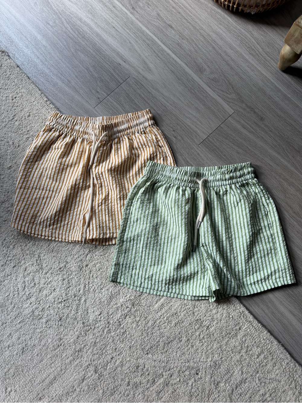 Boutique Set of 2 Striped Elastic Waist Shorts